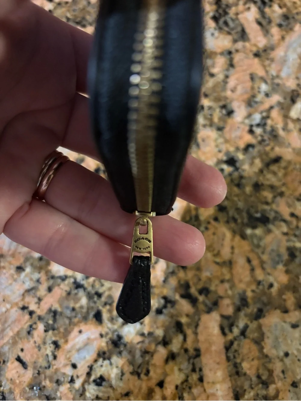 Authentic COACH zip around card case - BLACK